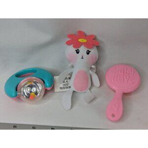 Baby Alive Doll Pink Brush Rabbit Rattle Toy Lot Pretend Play